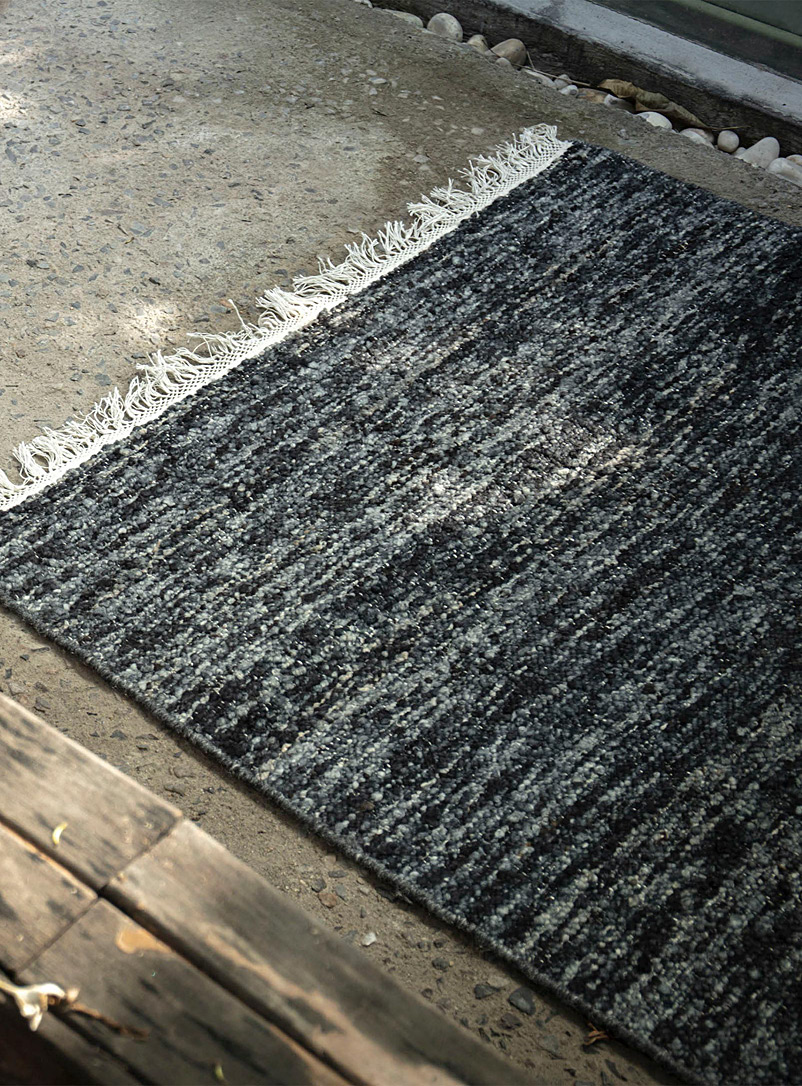 Mark Krebs Slate Grey Speckled charcoal artisanal rug See available sizes