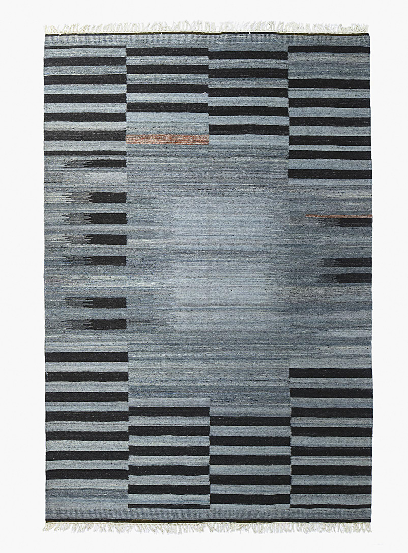 Mark Krebs Assorted grey  Grey stripes artisanal rug See available sizes
