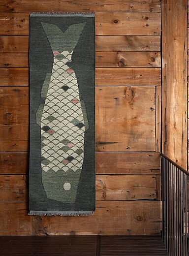 Lucky Fish handmade hallway rug 80 x 275 cm