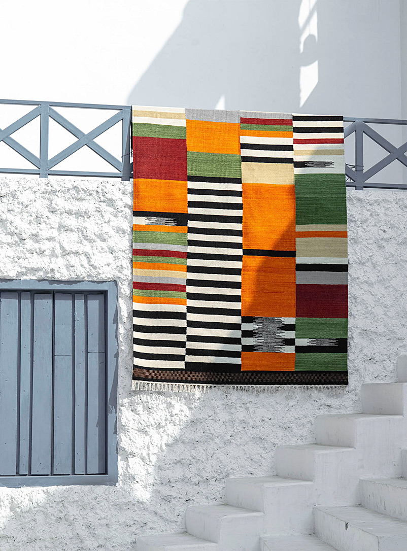 Colourful stripes artisanal rug See available sizes product image (primary)