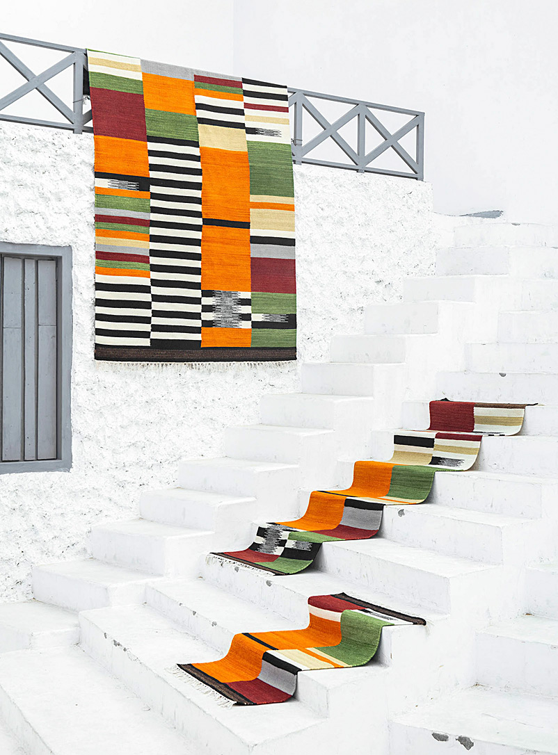 Colourful stripes artisanal rug See available sizes product image 3