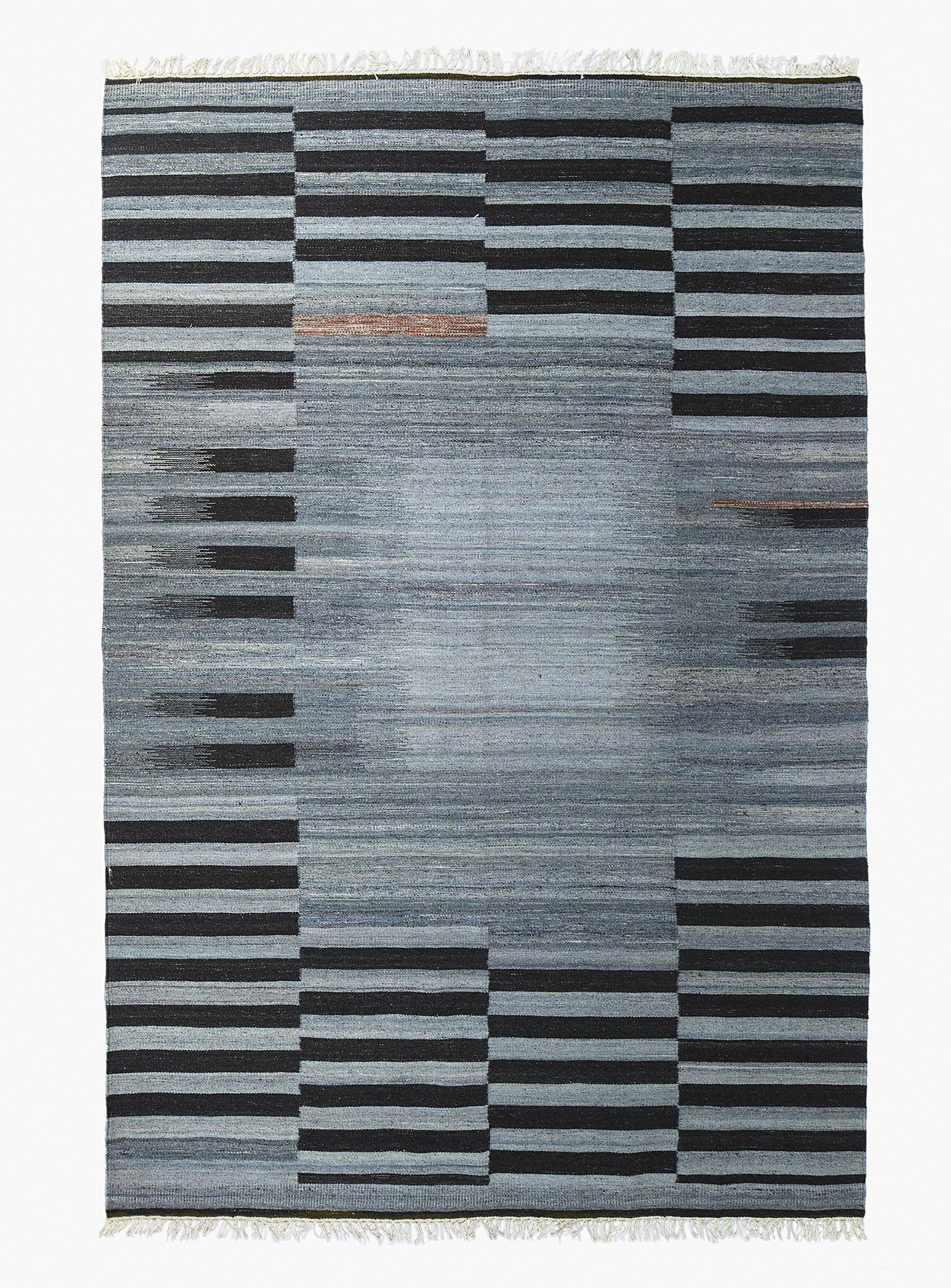 Mark Krebs Grey Stripes Rug See Available Sizes In Dark Grey