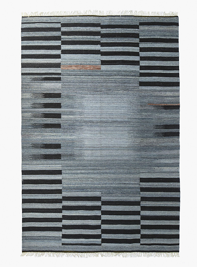 Grey stripes artisanal rug See available sizes product image (primary)