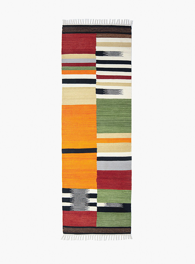 Colourful stripes artisanal hallway runner 70 x 215 product image 2