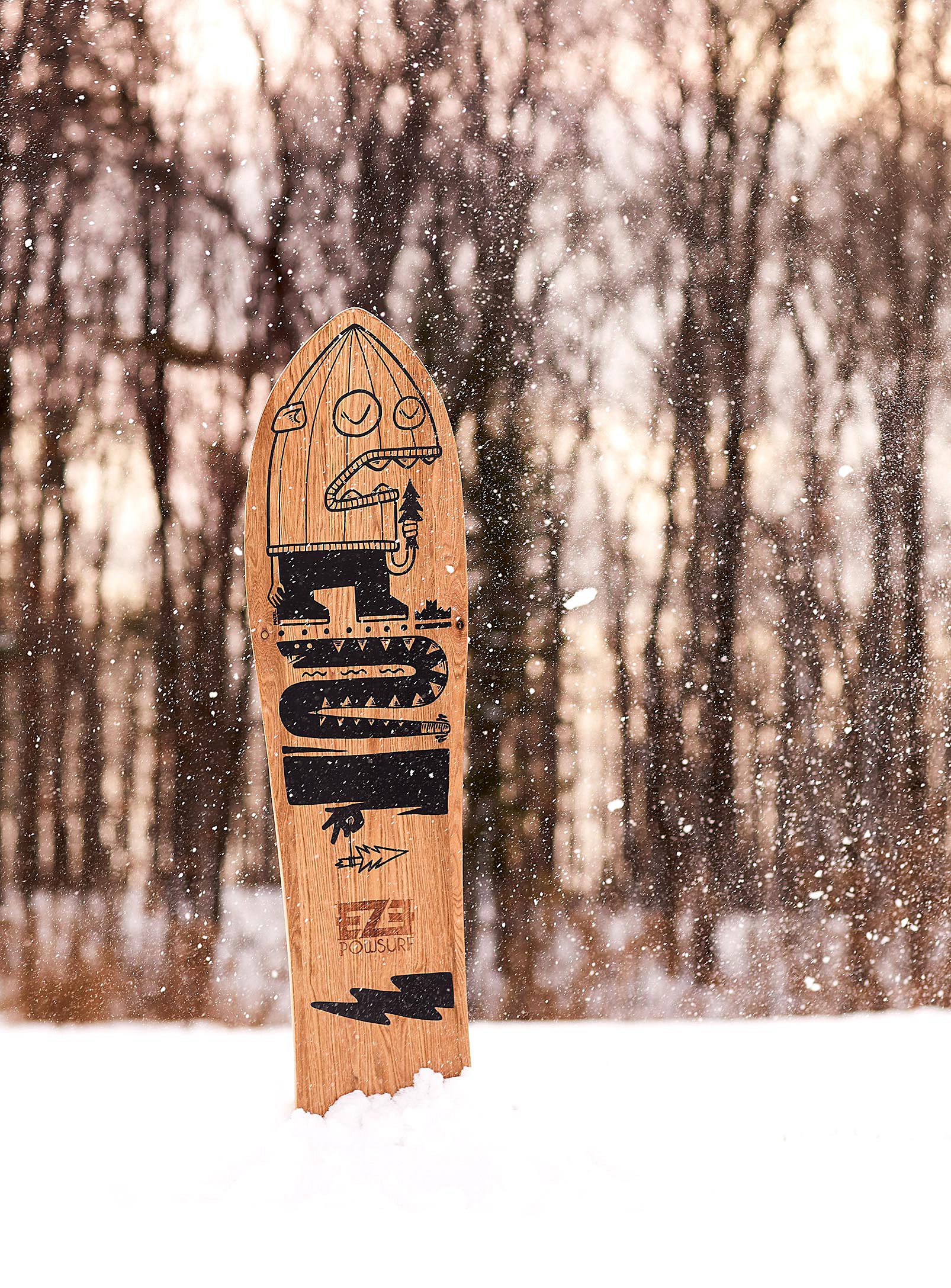 EZE Powsurf - Round Tail powsurf board In collaboration with artist Matel