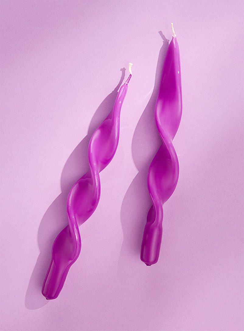 Simons Maison Purple Lacquered twisted candles Set of 2