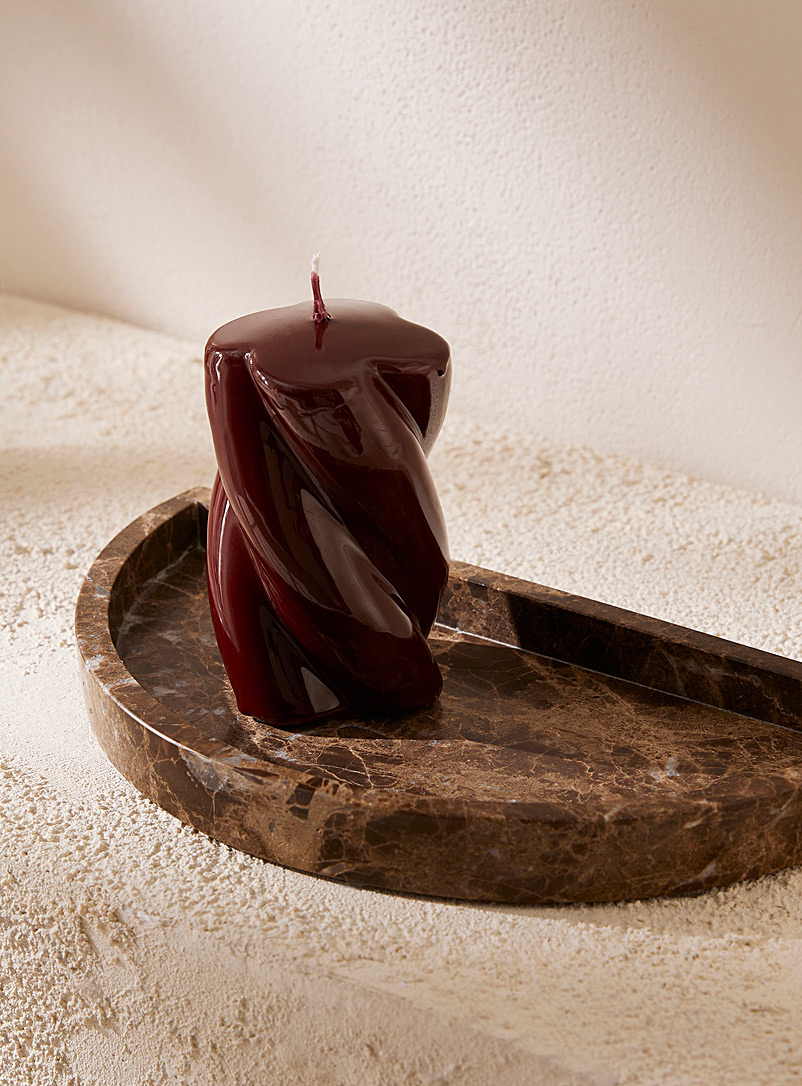 Simons Maison Eggplant/Plum Twisted pillar candle