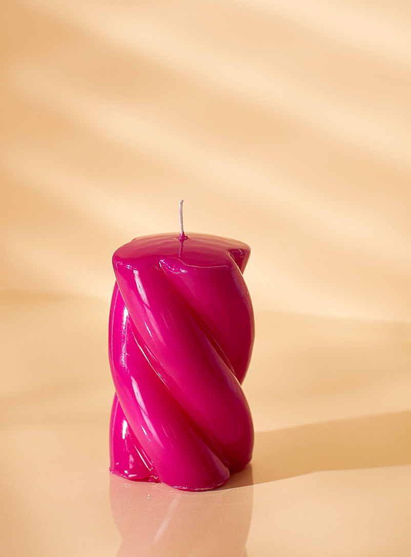 Simons Maison Medium Pink Twisted pillar candle