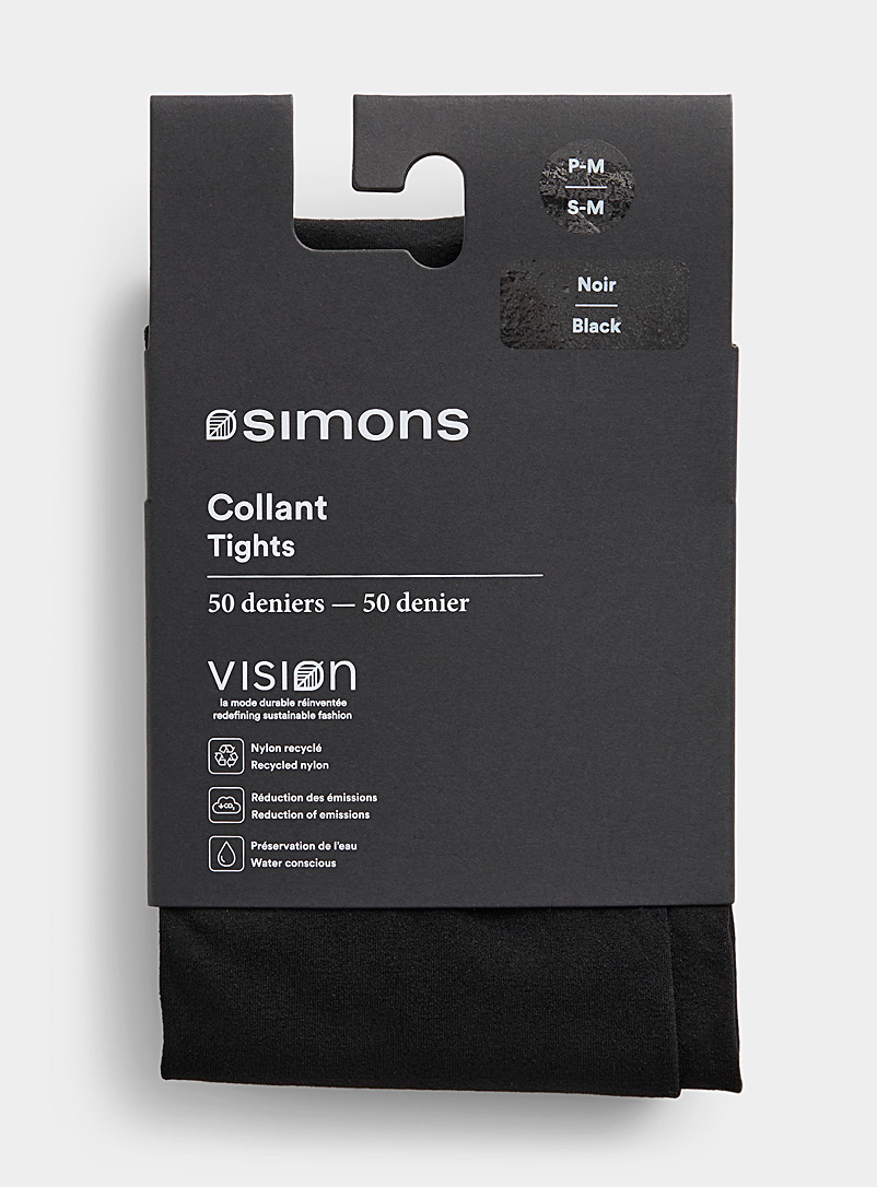 Simons: Le collant uni nylon recycl&eacute; 50 deniers - Semi-opaque Charbon pour femme