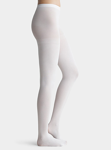 Simons Off White Solid colour recycled nylon tights 50 denier - Semi-opaque for women