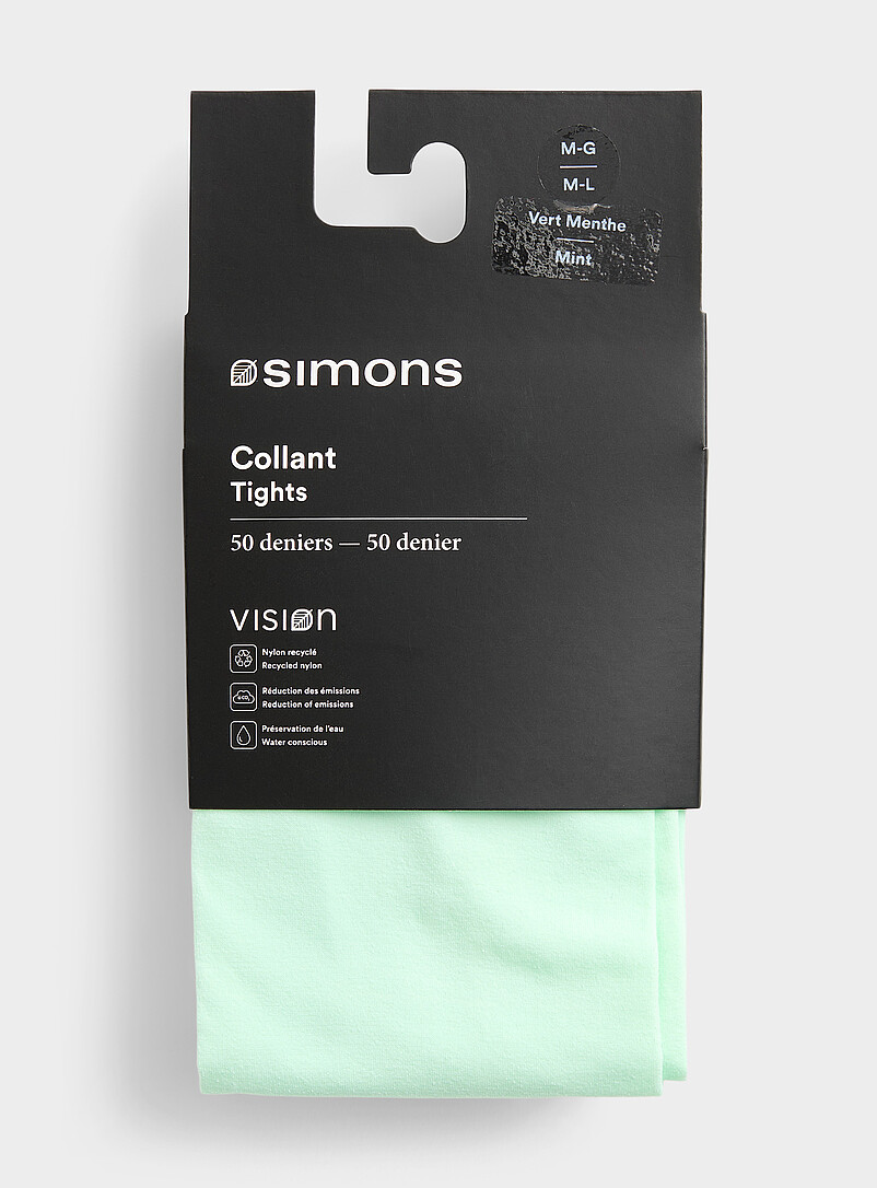 Simons: Le collant uni nylon recycl&eacute; 50 deniers - Semi-opaque Charbon pour femme