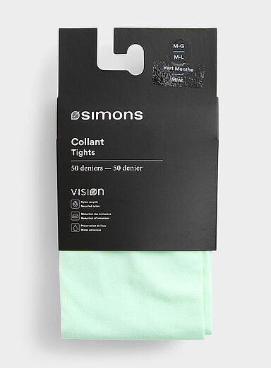 Simons: Le collant uni nylon recycl&eacute; 50 deniers - Semi-opaque Saumon - Corail pour femme