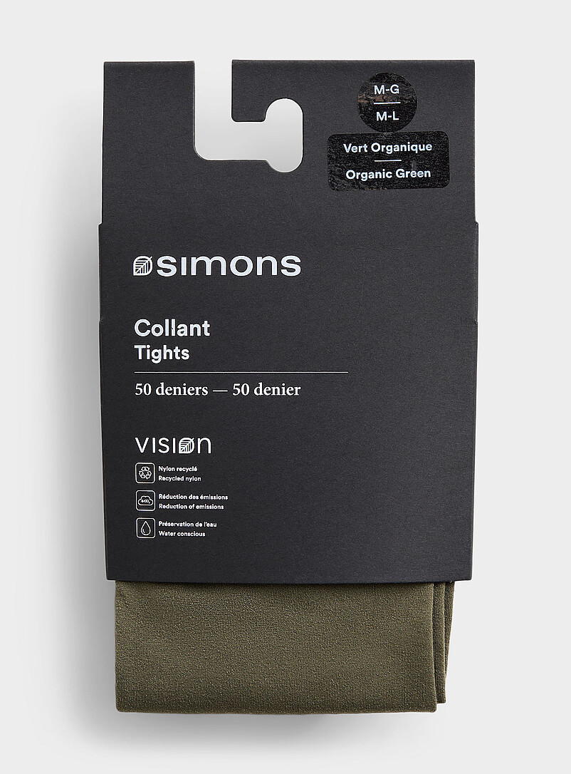 Simons: Le collant uni nylon recycl&eacute; 50 deniers - Semi-opaque Charbon pour femme