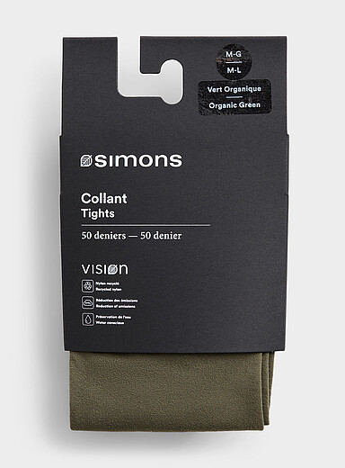 Simons: Le collant uni nylon recycl&eacute; 50 deniers - Semi-opaque Saumon - Corail pour femme
