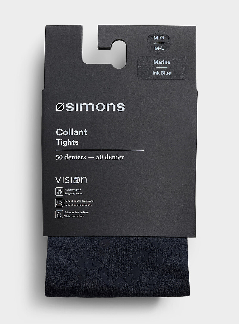 Simons: Le collant uni nylon recycl&eacute; 50 deniers - Semi-opaque Charbon pour femme
