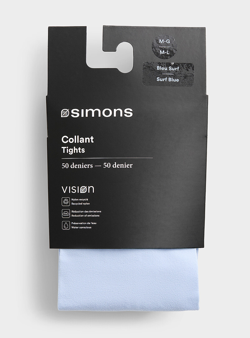 Simons: Le collant uni nylon recycl&eacute; 50 deniers - Semi-opaque Charbon pour femme