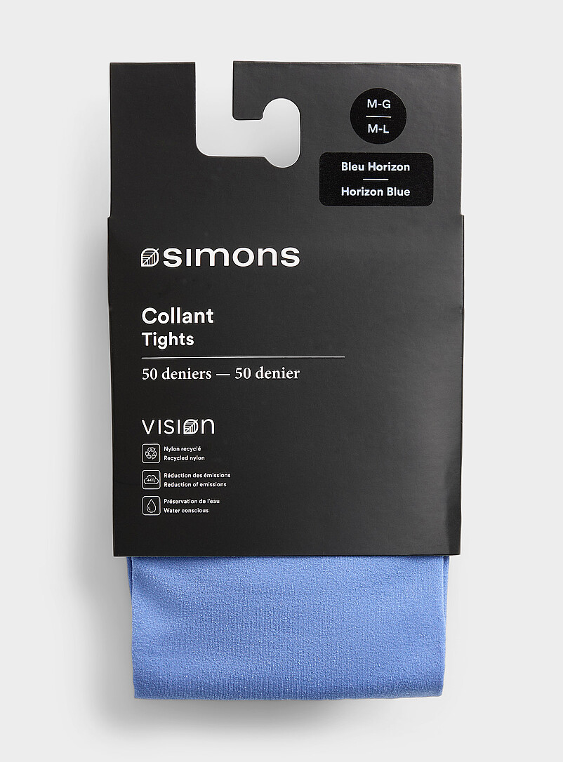 Simons: Le collant uni nylon recycl&eacute; 50 deniers - Semi-opaque Charbon pour femme