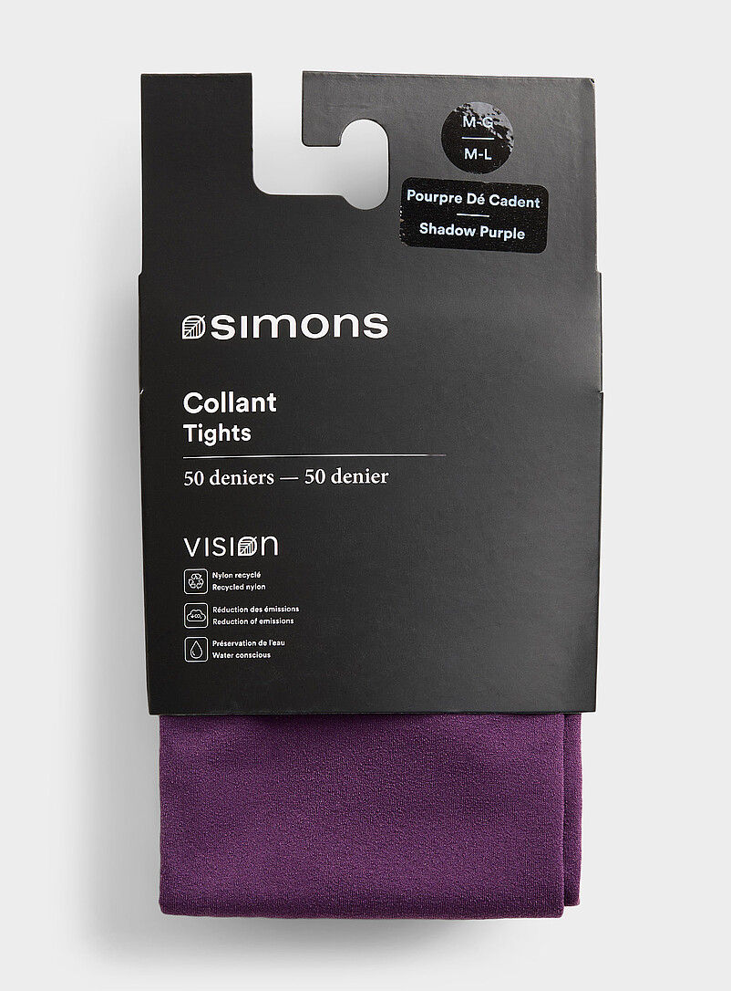 Simons: Le collant uni nylon recycl&eacute; 50 deniers - Semi-opaque Charbon pour femme