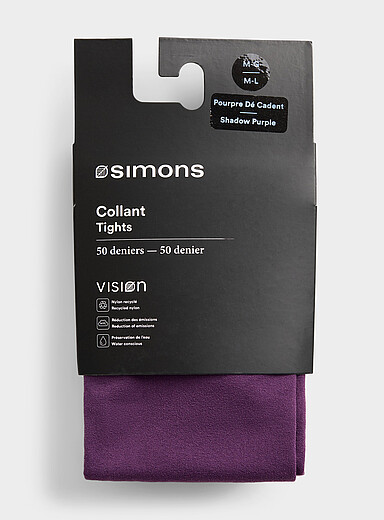 Simons: Le collant uni nylon recycl&eacute; 50 deniers - Semi-opaque Saumon - Corail pour femme