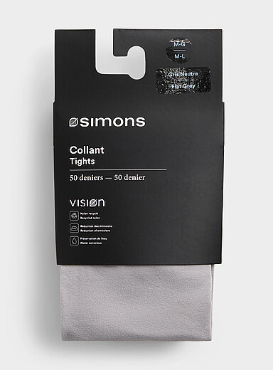 Simons: Le collant uni nylon recycl&eacute; 50 deniers - Semi-opaque Gris clair pour femme