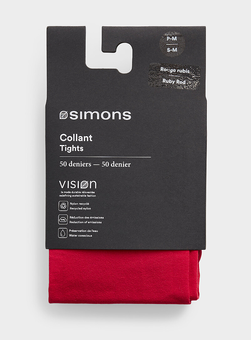 Simons: Le collant uni nylon recycl&eacute; 50 deniers - Semi-opaque Charbon pour femme