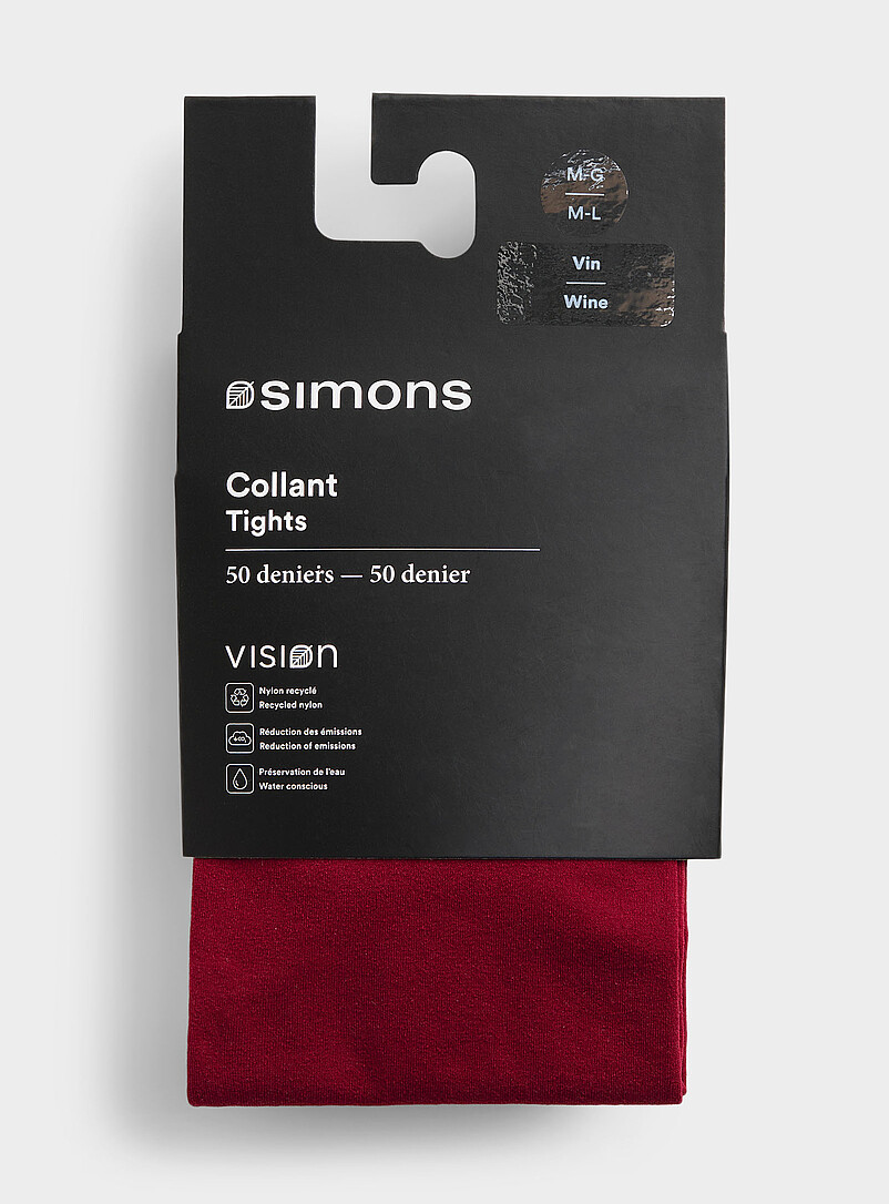 Simons: Le collant uni nylon recycl&eacute; 50 deniers - Semi-opaque Charbon pour femme