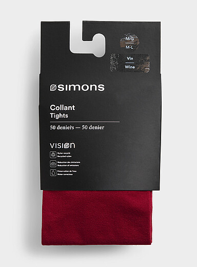 Simons: Le collant uni nylon recycl&eacute; 50 deniers - Semi-opaque Saumon - Corail pour femme
