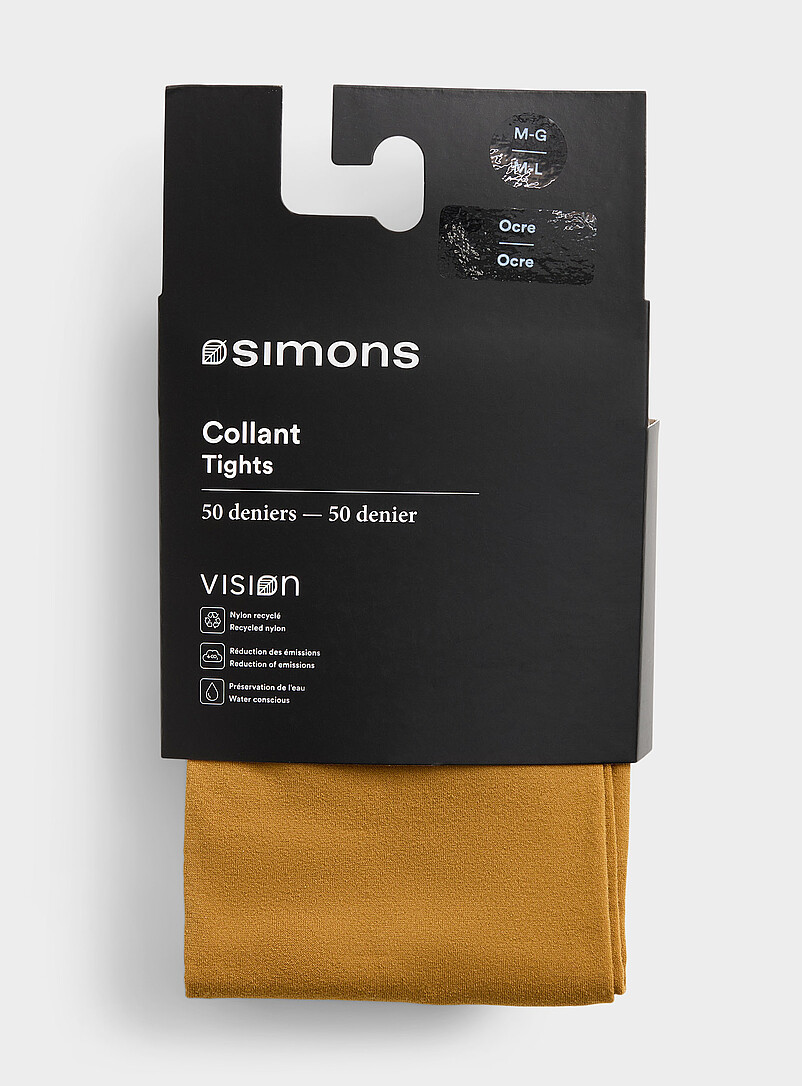 Simons: Le collant uni nylon recycl&eacute; 50 deniers - Semi-opaque Charbon pour femme