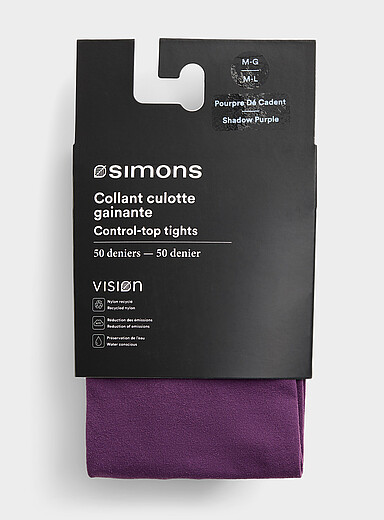 Simons Assorted Crimson Solid built-in support tights 50 denier - Semi-opaque for women