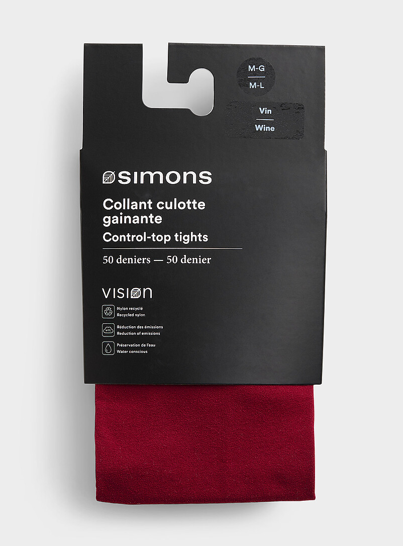 Simons: Le collant uni maintien int&eacute;gr&eacute; 50 deniers - Semi-opaque Noir pour femme