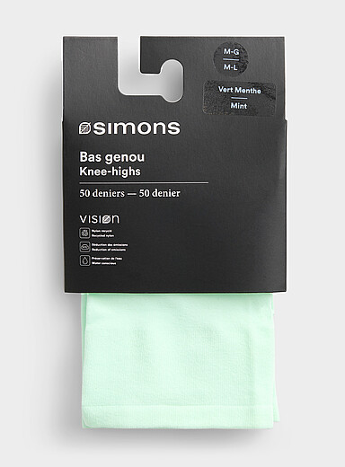 Simons: Le bas genou opaque uni Rose p&ecirc;che pour femme