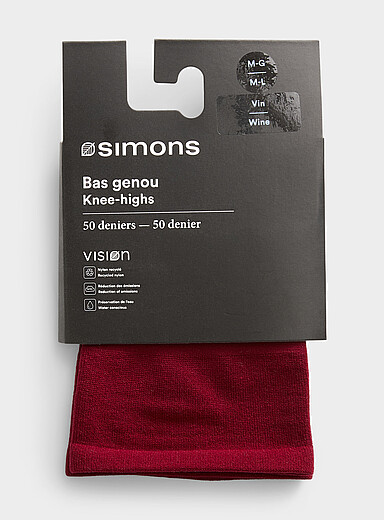 Simons: Le bas genou opaque uni Rose p&ecirc;che pour femme