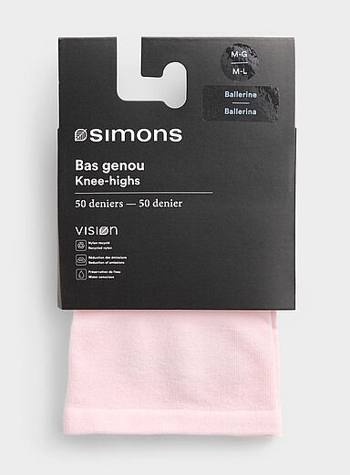 Simons: Le bas genou opaque uni Rose p&ecirc;che pour femme