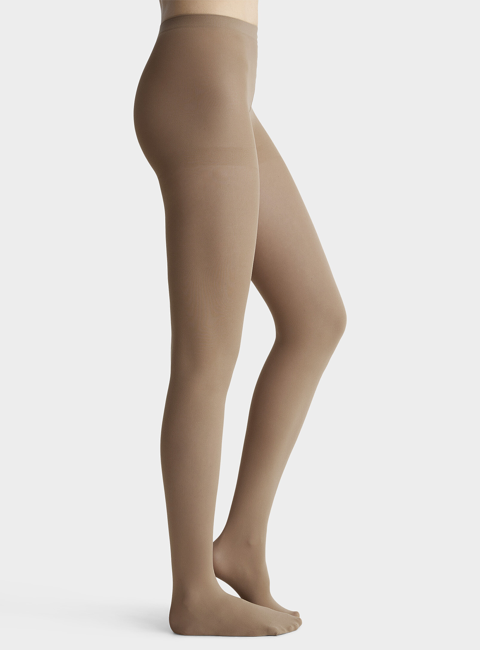 Simon's Solid Built-in Support Tights In Brown