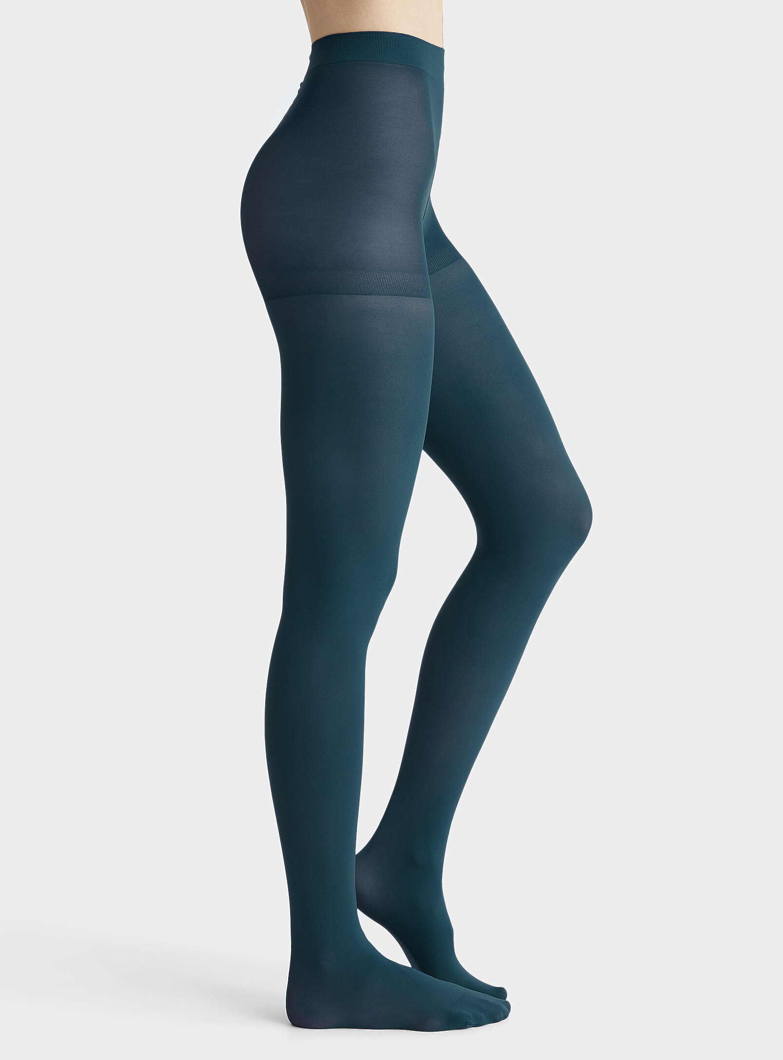Simon's Solid Built-in Support Tights In Blue