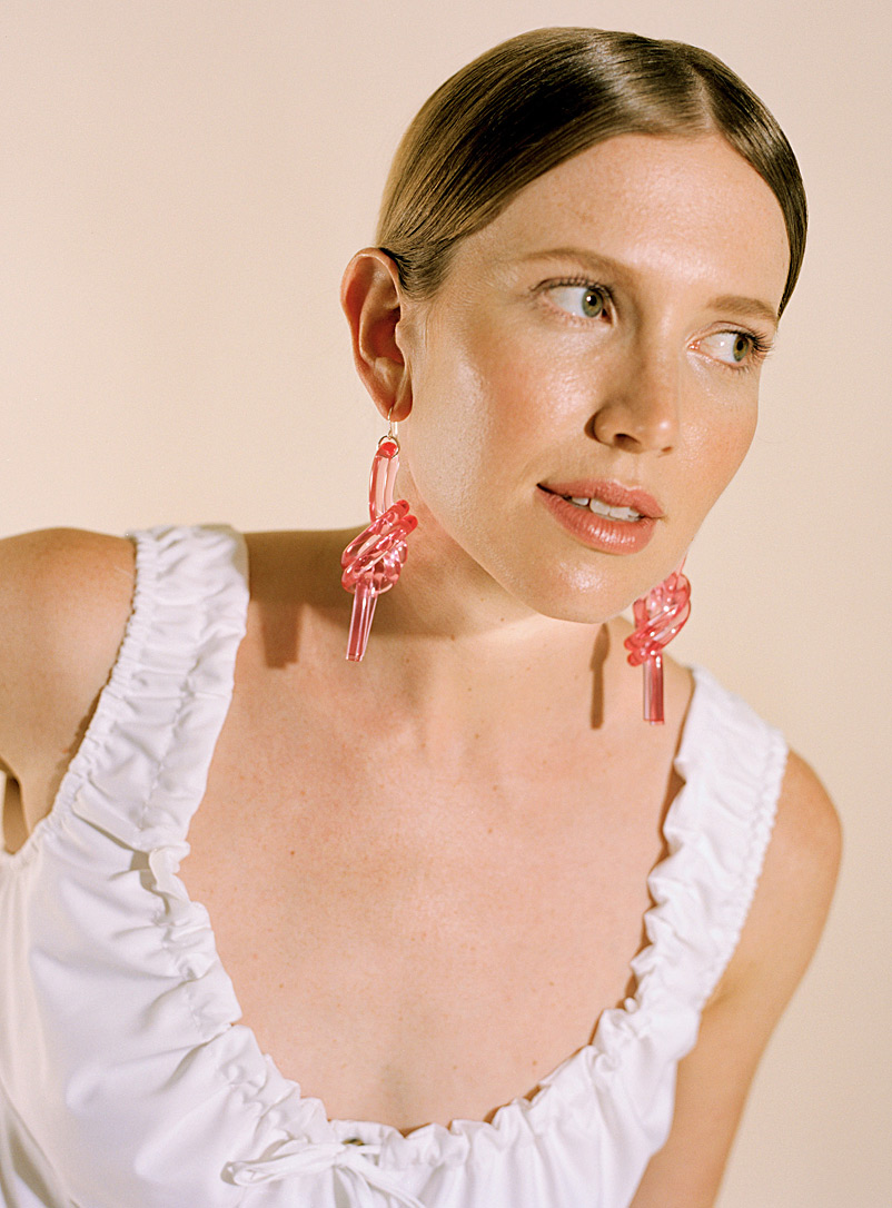 Corey Moranis Pink Double-knotted earrings