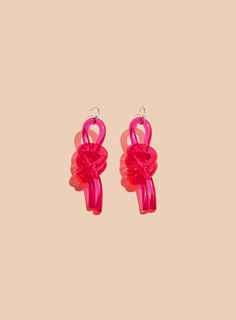 Corey Moranis Dusky Pink Double-knotted earrings