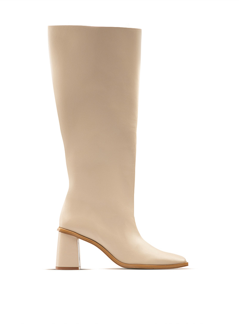 Maguire Cream beige Lorca block-heel knee-high boots Women for error