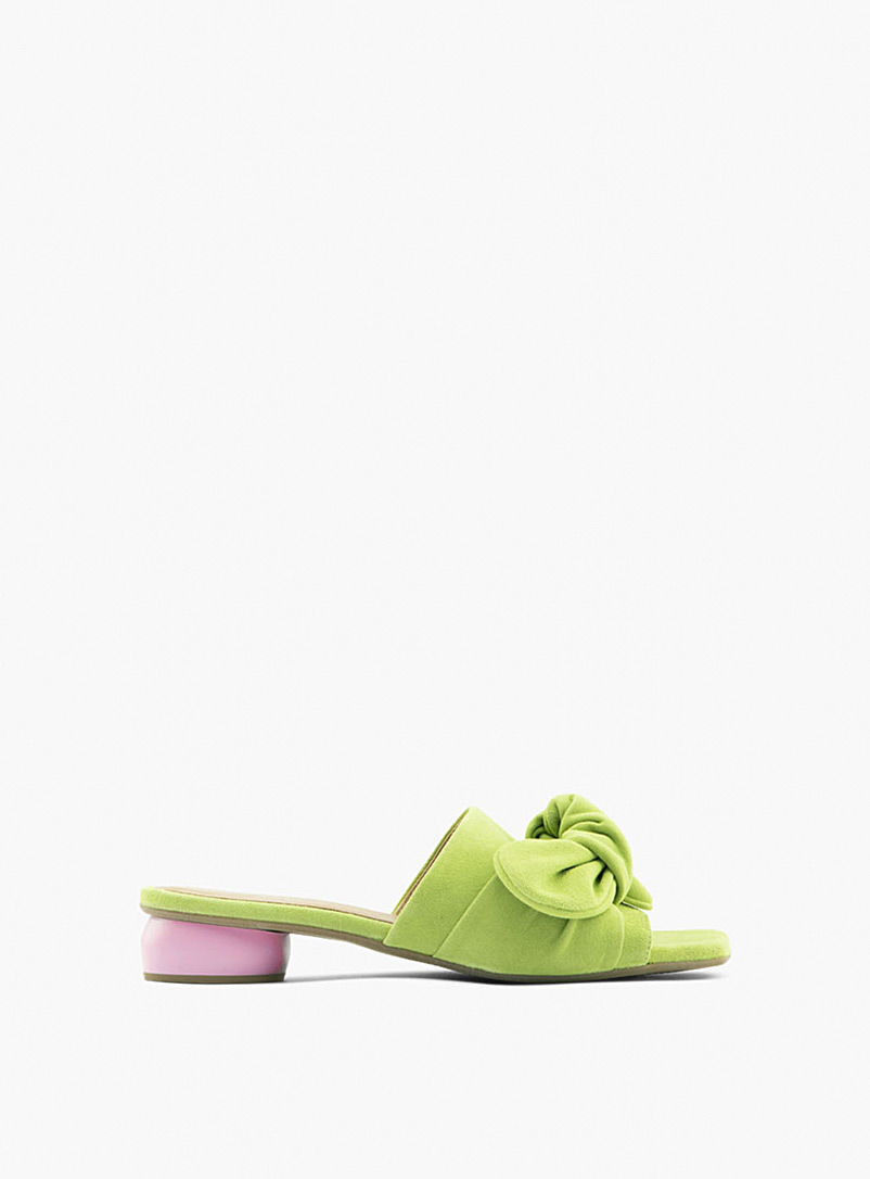 Maguire Lime Green Modena knotted slides Women for error