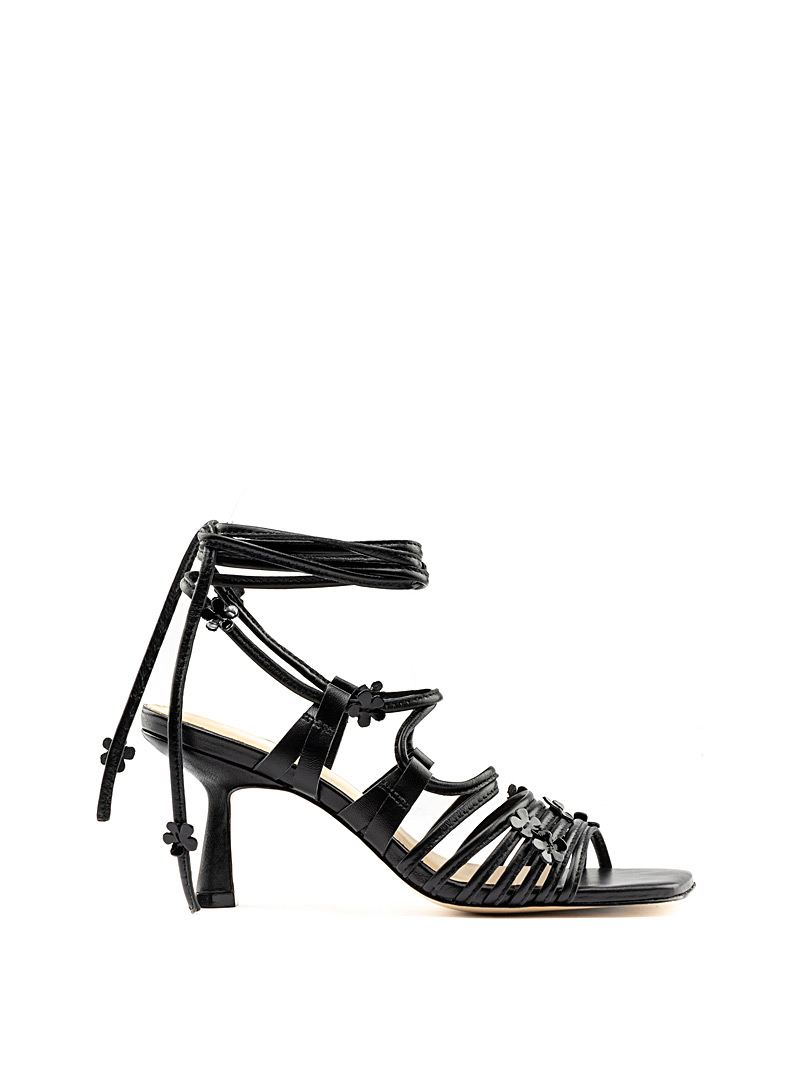 Maguire Black Vitoria flowers and multi-strap heeled laced sandals Women for error