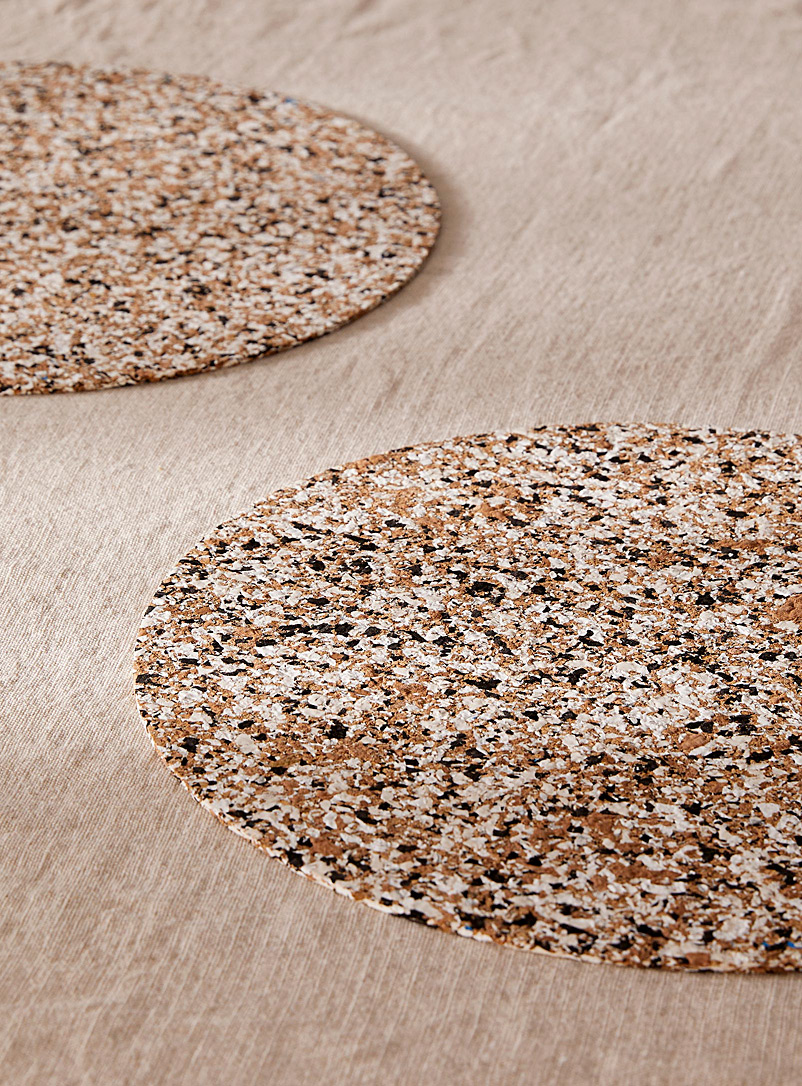 Simons Maison Black Terrazzo recycled cork placemats Set of 2