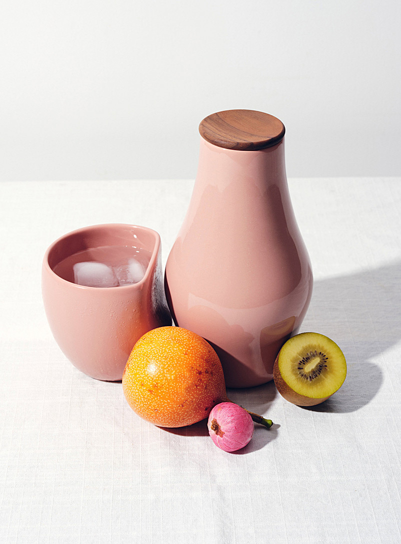 Fors Studio Pink Ceramic carafe and cups set 3-piece set
