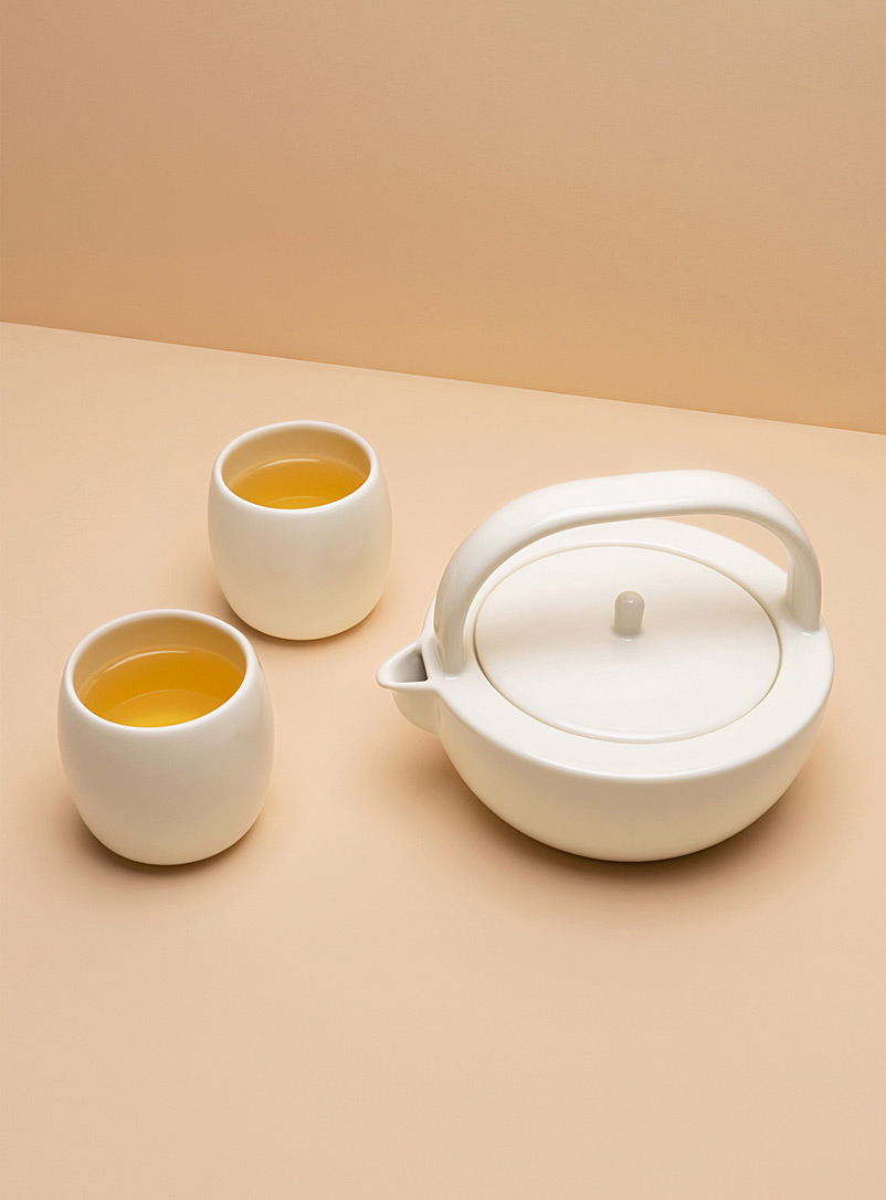Fors Studio: Le service à thé en céramique Ensemble de 3 pièces Blanc