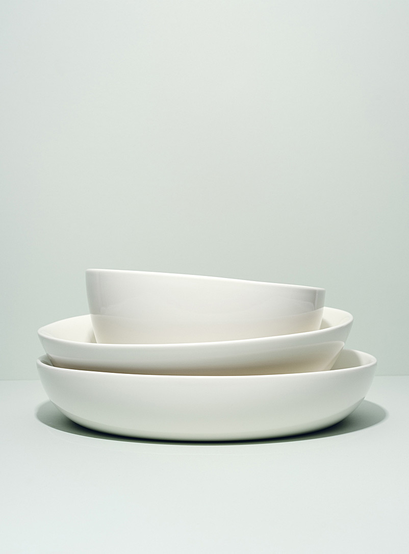 Fors Studio: Les bols de service en céramique Ensemble de 3 pièces Blanc