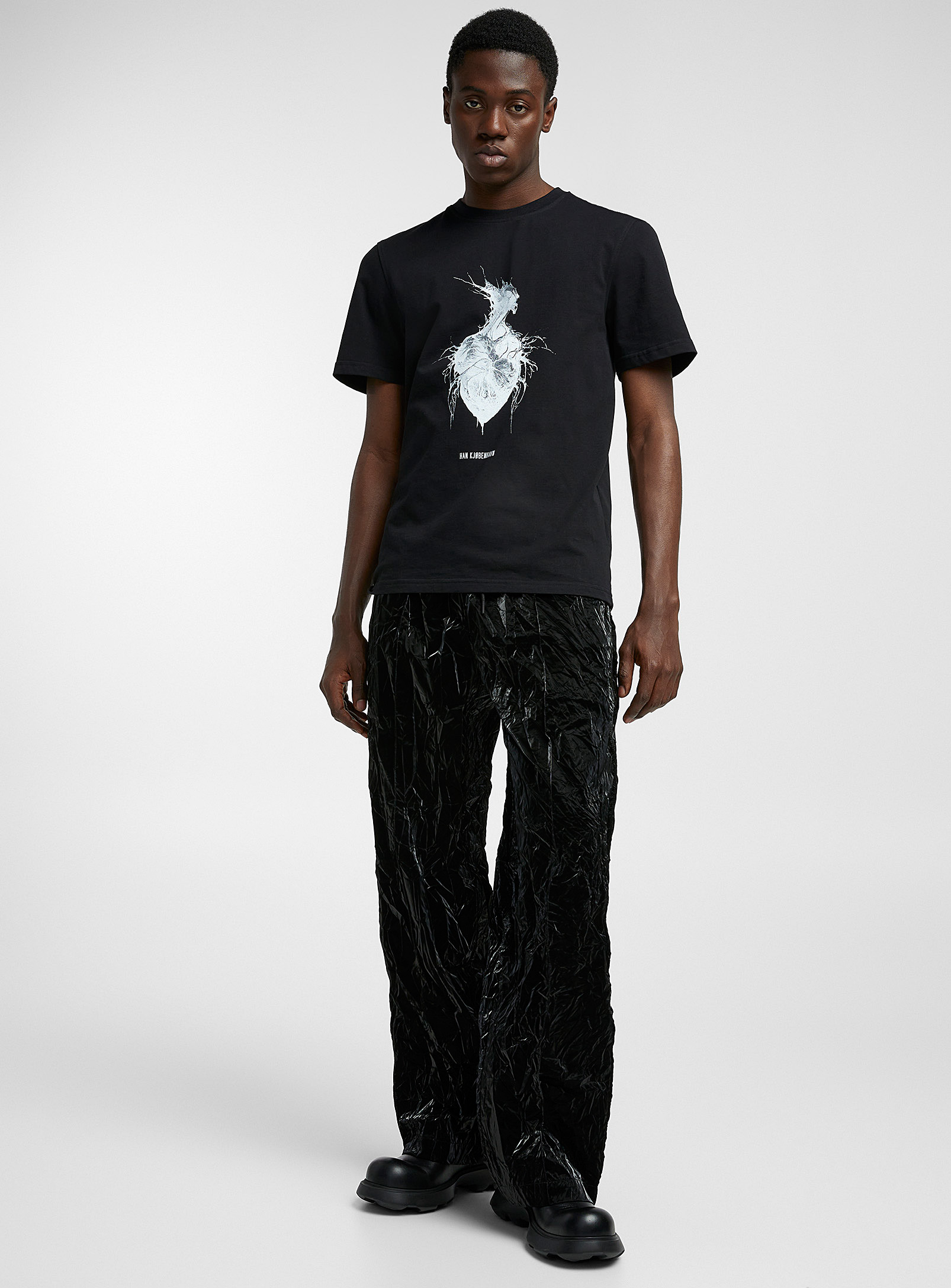 Han Kjøbenhavn - Men's Textured and coated black pant