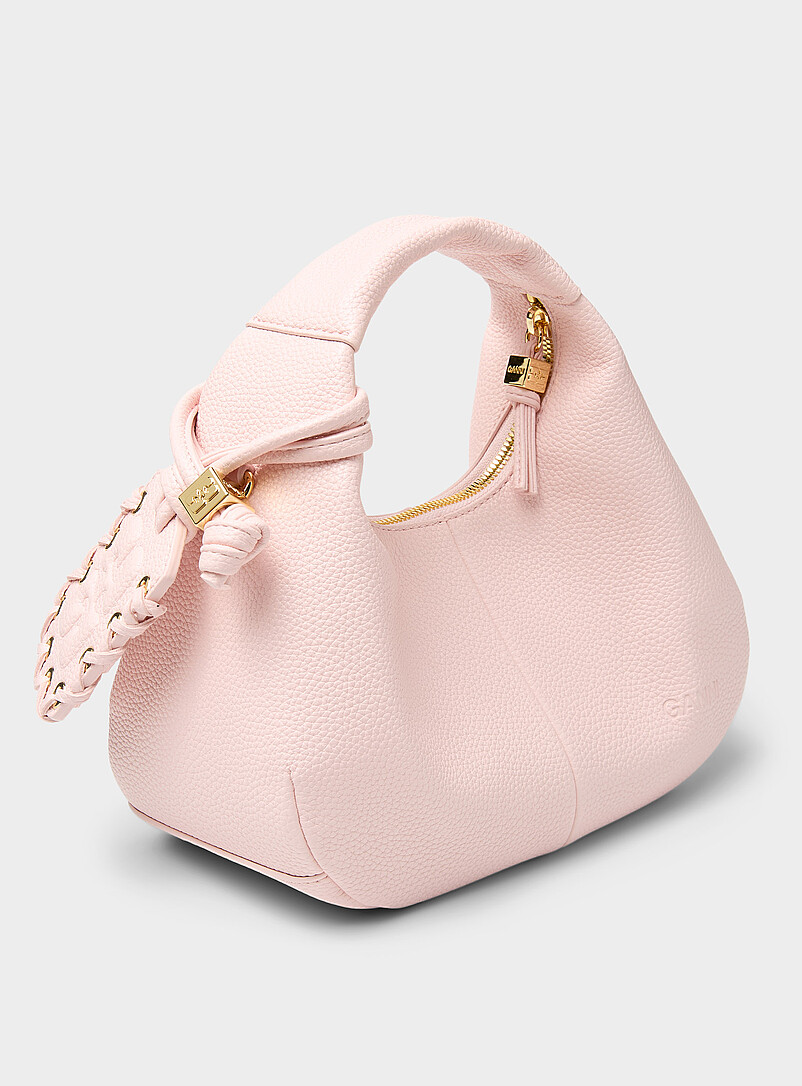 Ganni Pink Small light pink pebbled bag for women
