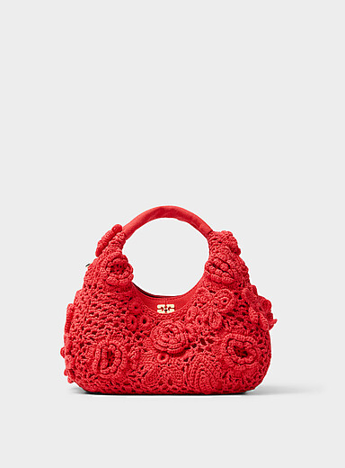 Red crochet small bag