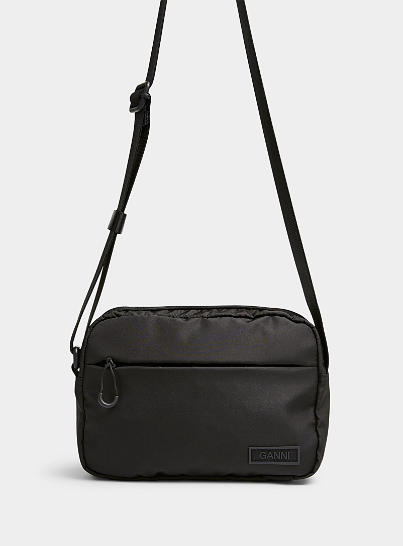 Ganni Black Minimalist belt bag for women
