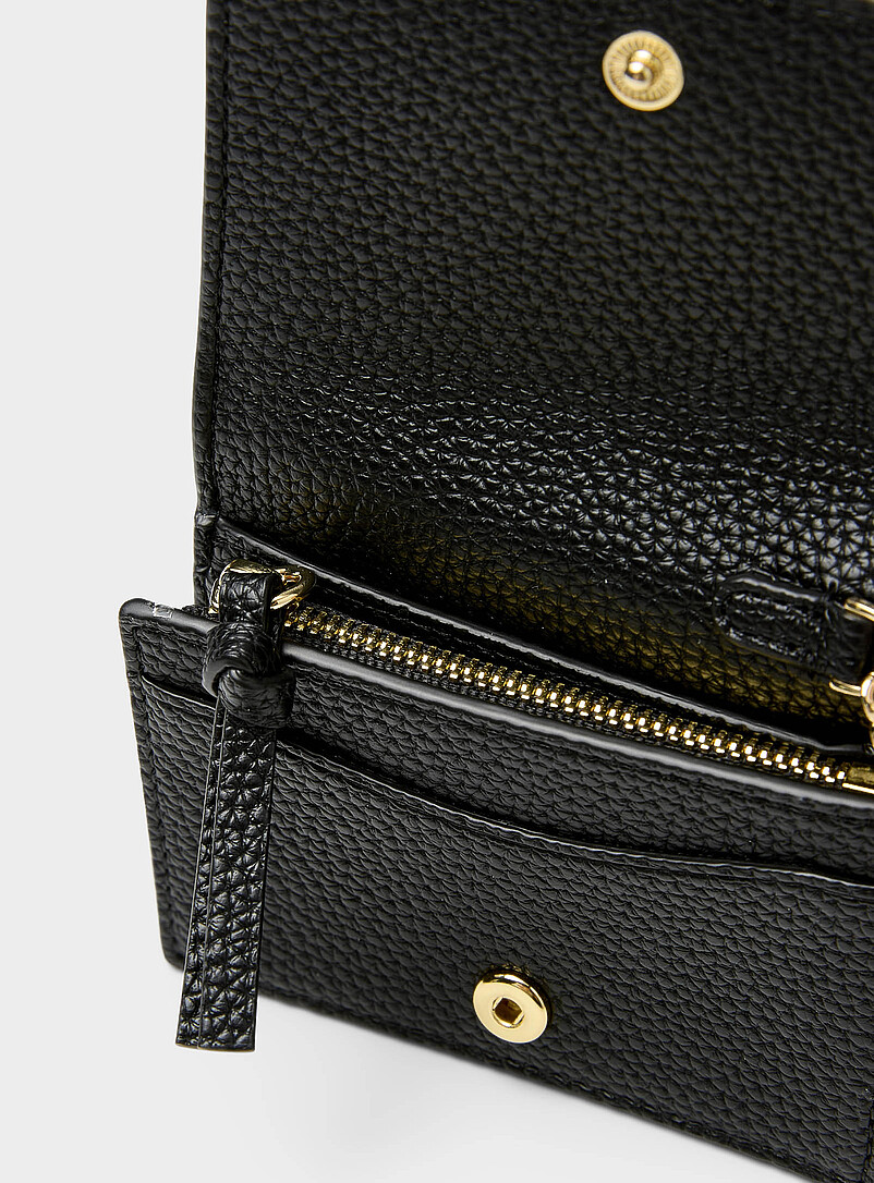 Ganni: Le porte-cartes pliable signature noir Noir pour femme