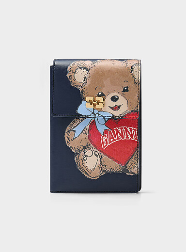 Le porte-cartes pliable cuir recycl&eacute; ourson